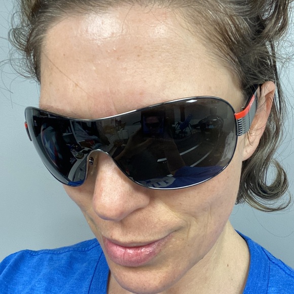 New Prada SPS 54H Aviator Sunglasses Black Gunmetal New! - Picture 9 of 14